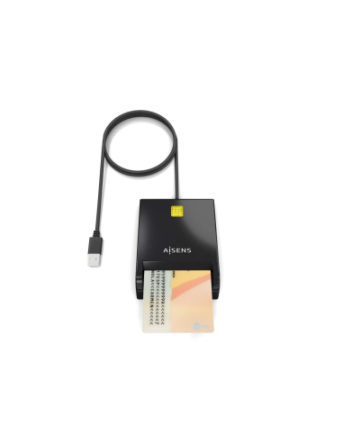 AISENS Lector de Tarjeta Inteligente DNI, Negro