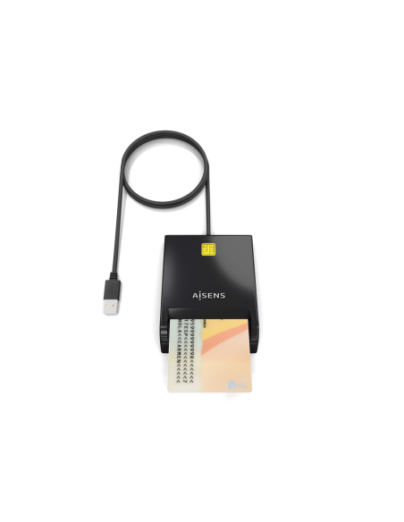 AISENS Lector de Tarjeta Inteligente DNI, Negro