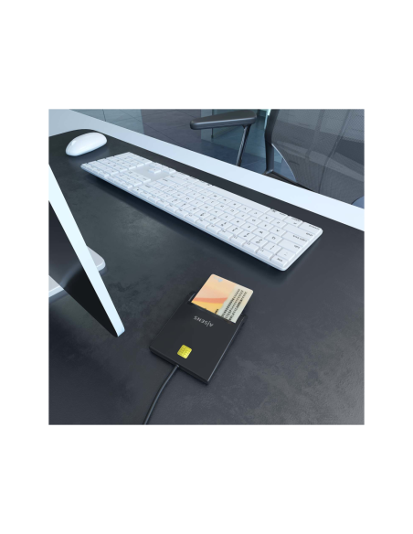 AISENS Lector de Tarjeta Inteligente DNI, Negro