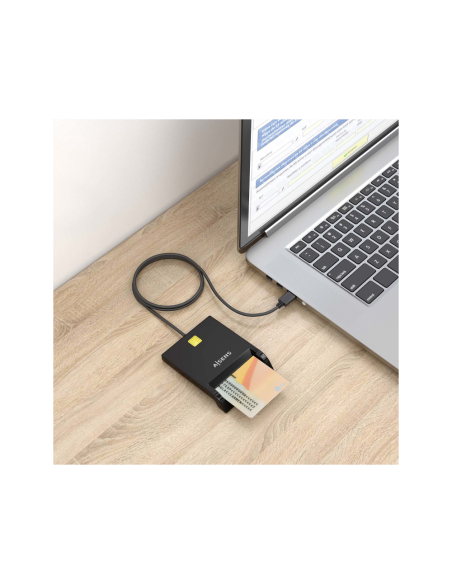 AISENS Lector de Tarjeta Inteligente DNI, Negro