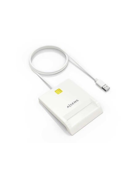 AISENS Lector de Tarjeta Inteligente DNI, Blanco