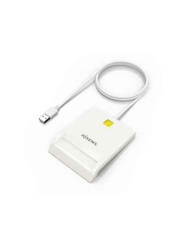 AISENS Lector de Tarjeta Inteligente DNI, Blanco