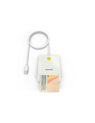 AISENS Lector de Tarjeta Inteligente DNI, Blanco