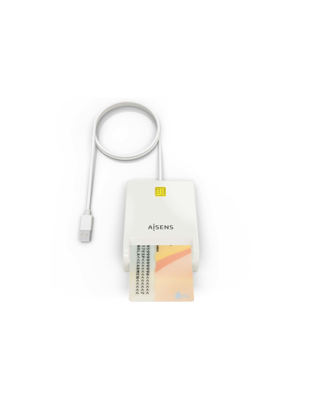AISENS Lector de Tarjeta Inteligente DNI, Blanco