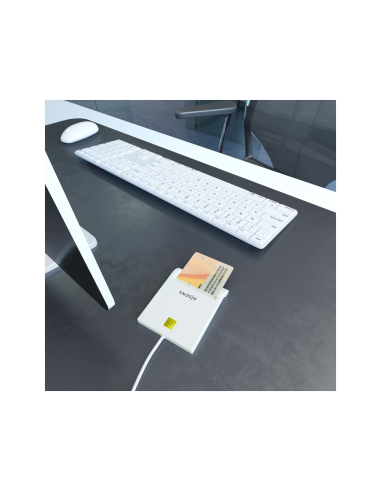 AISENS Lector de Tarjeta Inteligente DNI, Blanco