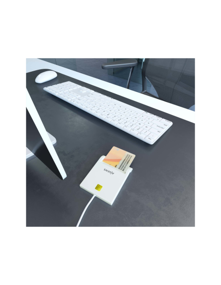 AISENS Lector de Tarjeta Inteligente DNI, Blanco