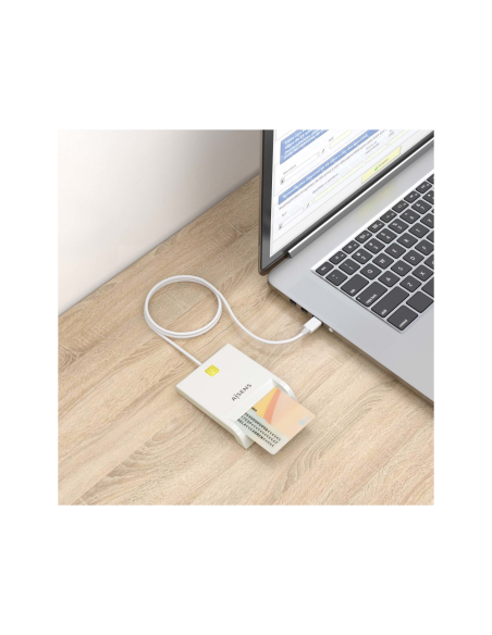 AISENS Lector de Tarjeta Inteligente DNI, Blanco