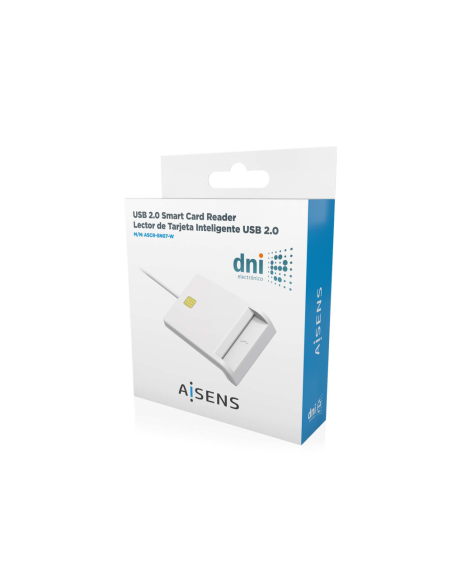 AISENS Lector de Tarjeta Inteligente DNI, Blanco