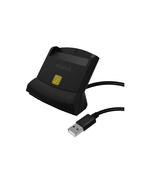 AISENS Lector de Tarjeta Inteligente DNI, Negro