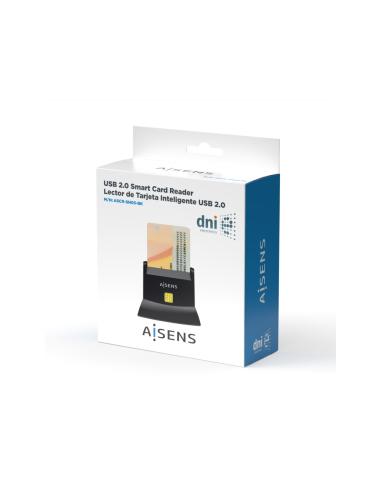 AISENS Lector de Tarjeta Inteligente DNI, Negro