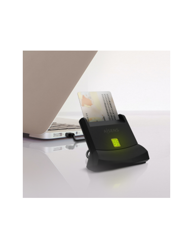AISENS Lector de Tarjeta Inteligente DNI, Negro