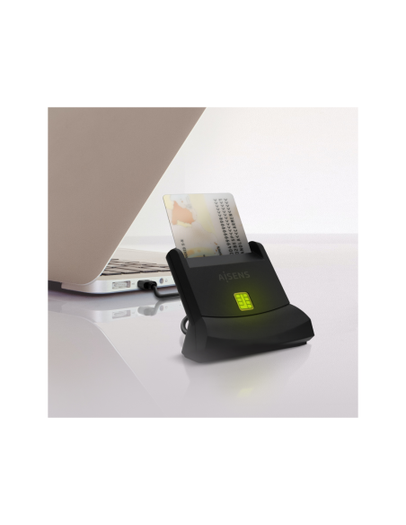 AISENS Lector de Tarjeta Inteligente DNI, Negro