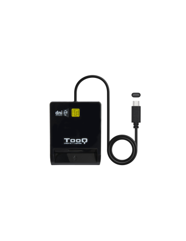 TooQ Lector de Tarjetas Inteligentes DNIe SIM USB-C, Negro