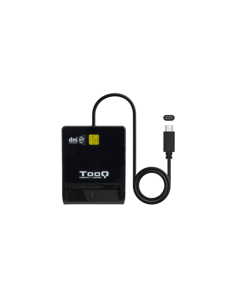 TooQ Lector de Tarjetas Inteligentes DNIe SIM USB-C, Negro