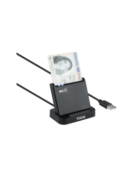 TooQ Lector de Tarjetas Inteligentes DNIe VISION USB 2.0, Negro