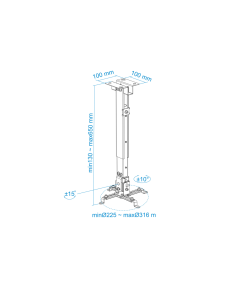 TooQ PJ2012T-W montaje para projector Techo Blanco