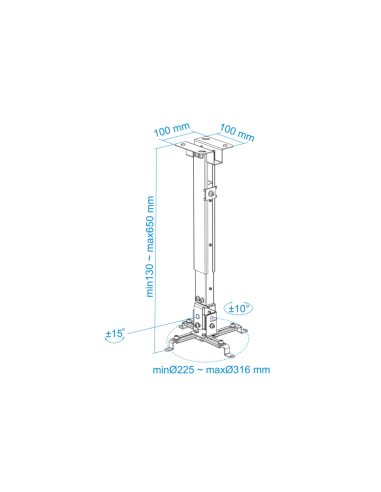 TooQ PJ2012T-S montaje para projector