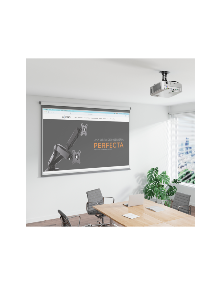 AISENS Soporte Universal Giratorio, Inclinable de Techo para Proyector 13.5Kg, Negro