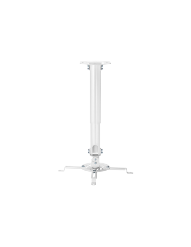 AISENS Soporte Universal Giratorio, Inclinable y Extensible de Techo para Proyector 13.5Kg, Blanco
