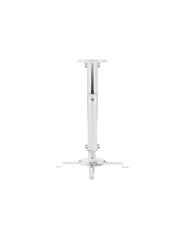 AISENS Soporte Universal Giratorio, Inclinable y Extensible de Techo para Proyector 13.5Kg, Blanco