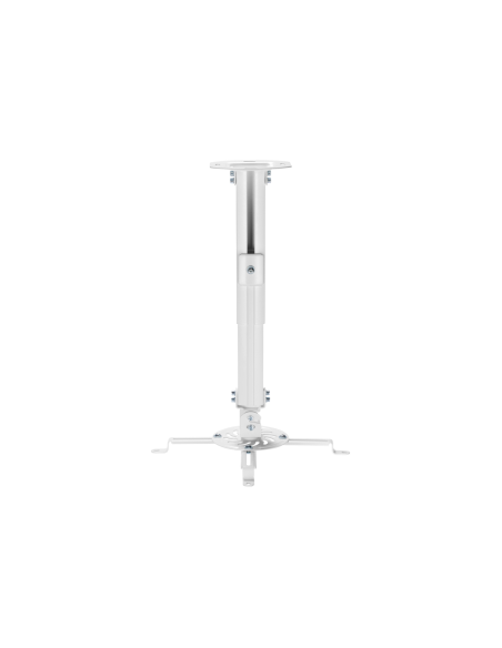 AISENS Soporte Universal Giratorio, Inclinable y Extensible de Techo para Proyector 13.5Kg, Blanco