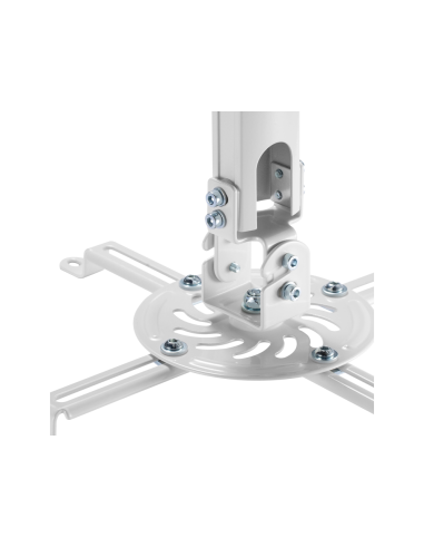AISENS Soporte Universal Giratorio, Inclinable y Extensible de Techo para Proyector 13.5Kg, Blanco