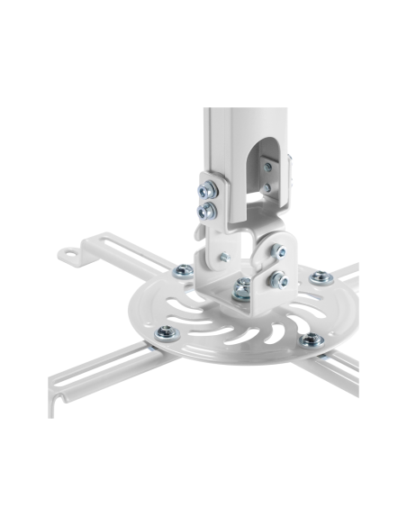 AISENS Soporte Universal Giratorio, Inclinable y Extensible de Techo para Proyector 13.5Kg, Blanco