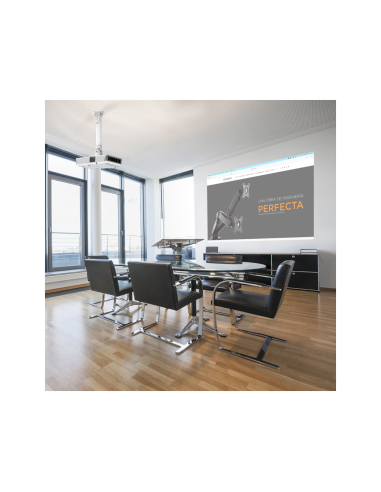 AISENS Soporte Universal Giratorio, Inclinable y Extensible de Techo para Proyector 13.5Kg, Blanco