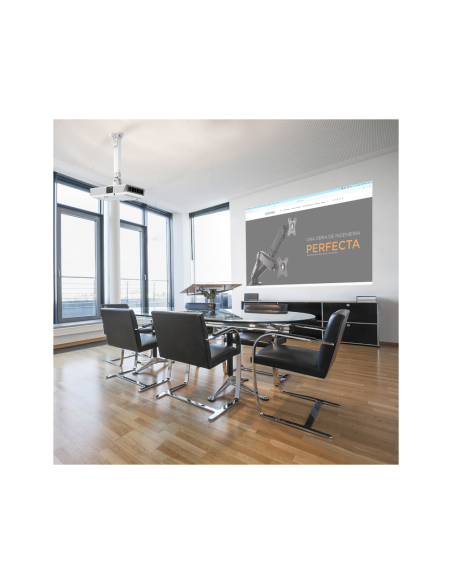 AISENS Soporte Universal Giratorio, Inclinable y Extensible de Techo para Proyector 13.5Kg, Blanco