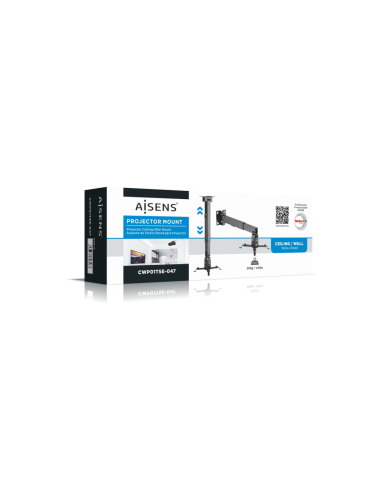 AISENS CWP01TSE-047 montaje para projector Pared/techo Negro