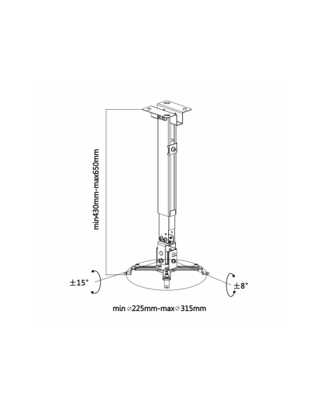 AISENS CWP01TSE-049 montaje para projector Pared/techo Blanco