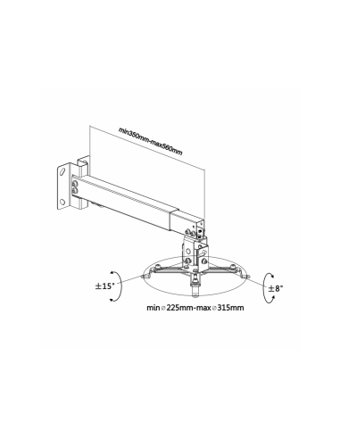 AISENS CWP01TSE-049 montaje para projector Pared/techo Blanco