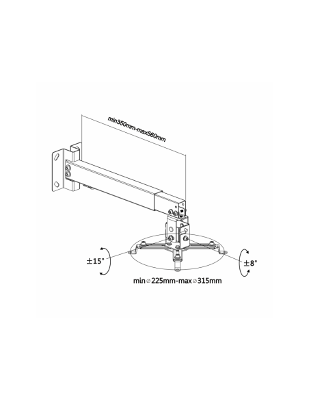 AISENS CWP01TSE-049 montaje para projector Pared/techo Blanco