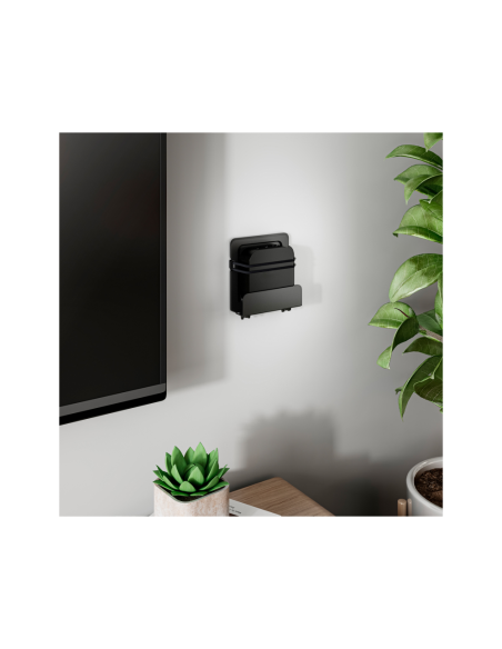 AISENS Soporte Universal De Pared Para Mini Pc, Router, Negro