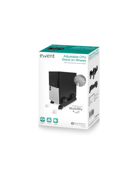 Ewent EW1290 soporte de CPU Carro para equipo informático Negro