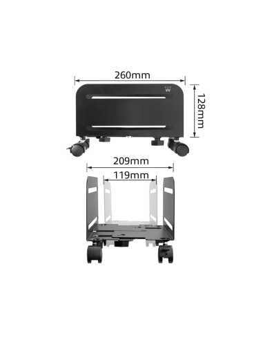 Ewent EW1291 soporte de CPU Carro para equipo informático Negro