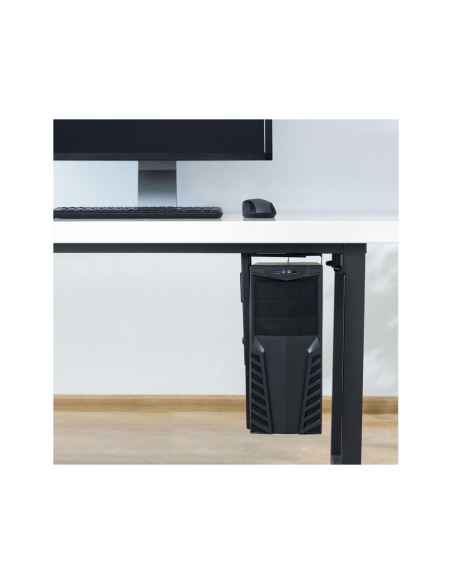 Ewent EW1293 soporte de CPU Soporte para instalación de CPU bajo mesa Negro