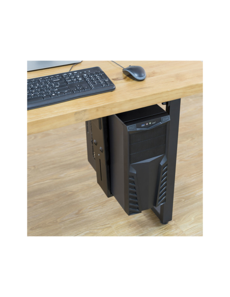 Ewent EW1293 soporte de CPU Soporte para instalación de CPU bajo mesa Negro