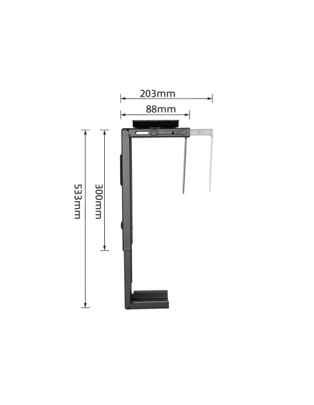 Ewent EW1293 soporte de CPU Soporte para instalación de CPU bajo mesa Negro