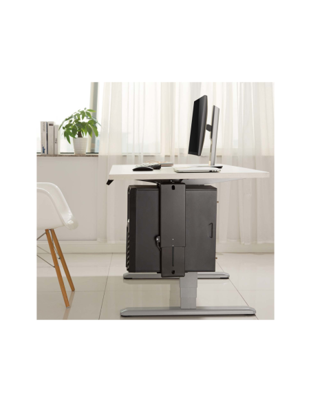 AISENS Soporte Giratorio y Altura Personalizable para CPU por Debajo de Escritorio con Mango de Bloqueo Fácil