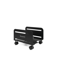 TooQ Soporte metálico para CPU de suelo con ruedas
