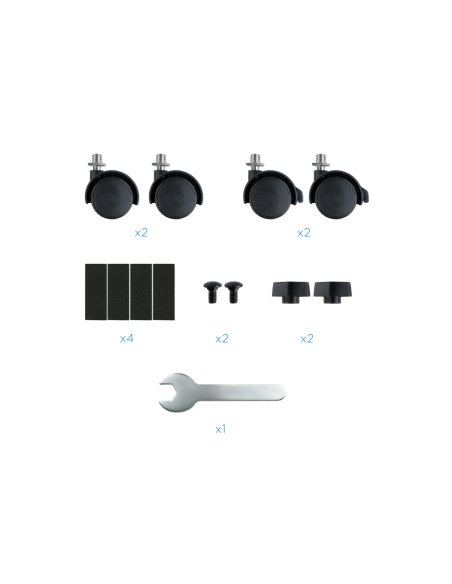 TooQ Soporte metálico para CPU de suelo con ruedas