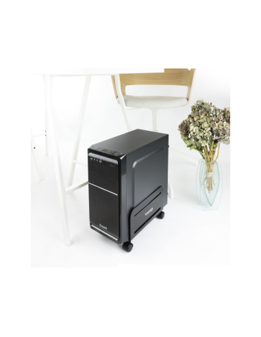 TooQ Soporte metálico para CPU de suelo con ruedas