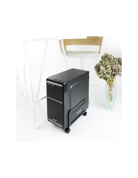 TooQ Soporte metálico para CPU de suelo con ruedas