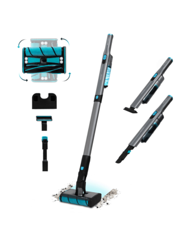 Cecotec Scoba 2100 Twice Aspiradora vertical Batería Secar Ciclónico Sin bolsa 210 W Negro, Azul
