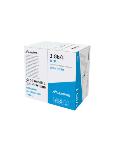 Lanberg LCU6-10CC-0100-S cable de red Gris 100 m U/UTP (UTP)