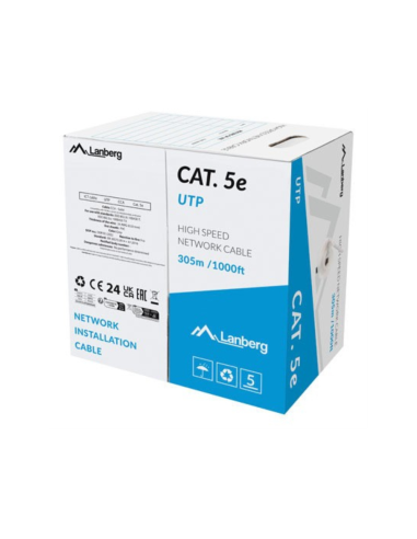 Lanberg LCU5-15CC-0305-S cable de red Gris 305 m Cat.5/Cat.5e U/UTP (UTP)