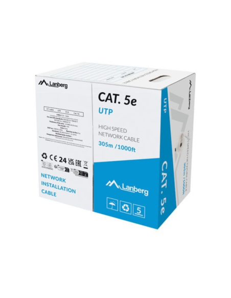 Lanberg LCU5-15CC-0305-S cable de red Gris 305 m Cat.5/Cat.5e U/UTP (UTP)