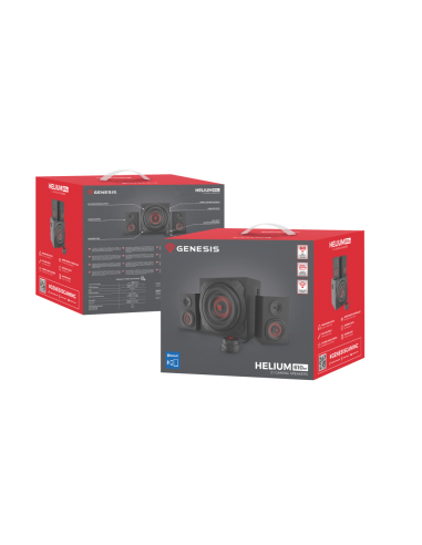GENESIS Helium 610BT conjunto de altavoces 60 W PC/ordenador portátil Negro, Rojo 2.1 canales De 2 vías 30 W Bluetooth