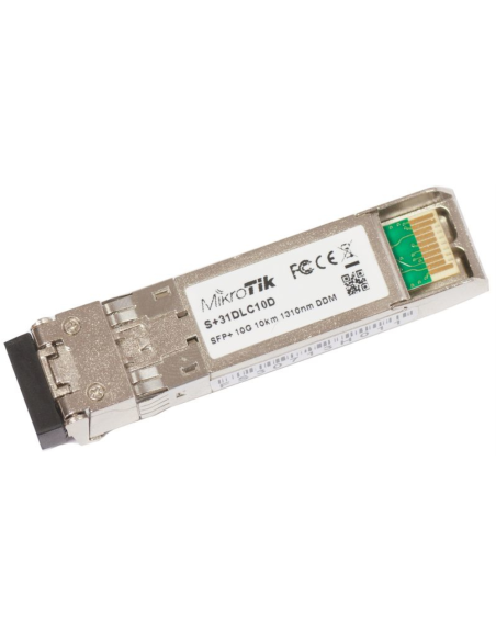Mikrotik S+31DLC10D red modulo transceptor Fibra óptica 10000 Mbit/s SFP+ 1310 nm